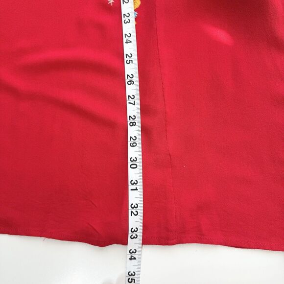 Umgee Mini Tunic Dress Womens Medium Red Embroidered Short Sleeve  Boho Artsy - Picture 10 of 10